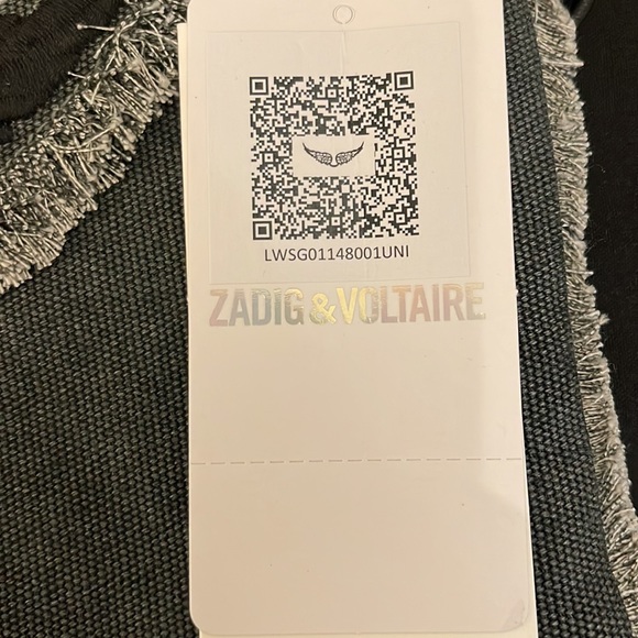 Beautiful black washed denim clutch by Zadig & Voltaire , brand new with a tag - Picture 10 of 14